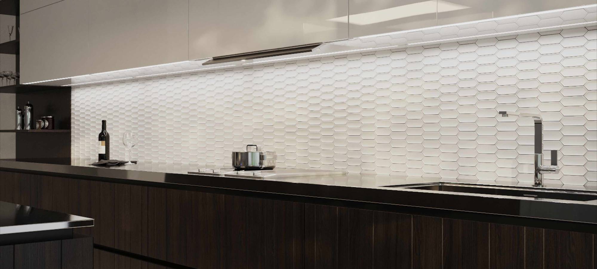 Mosaïques Nid d'Abeilles en grès cérame émaillé