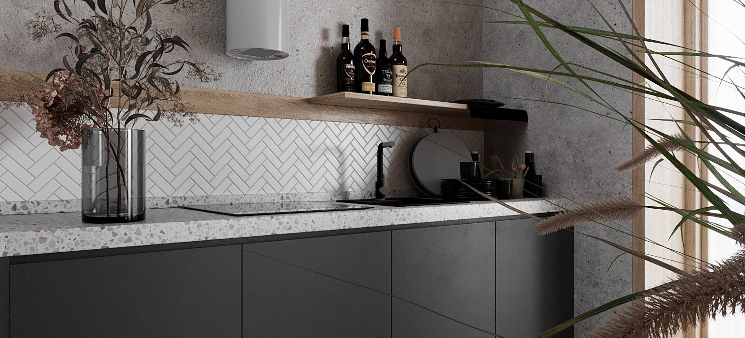 Mosaïques Chevron en grès cérame émaillé