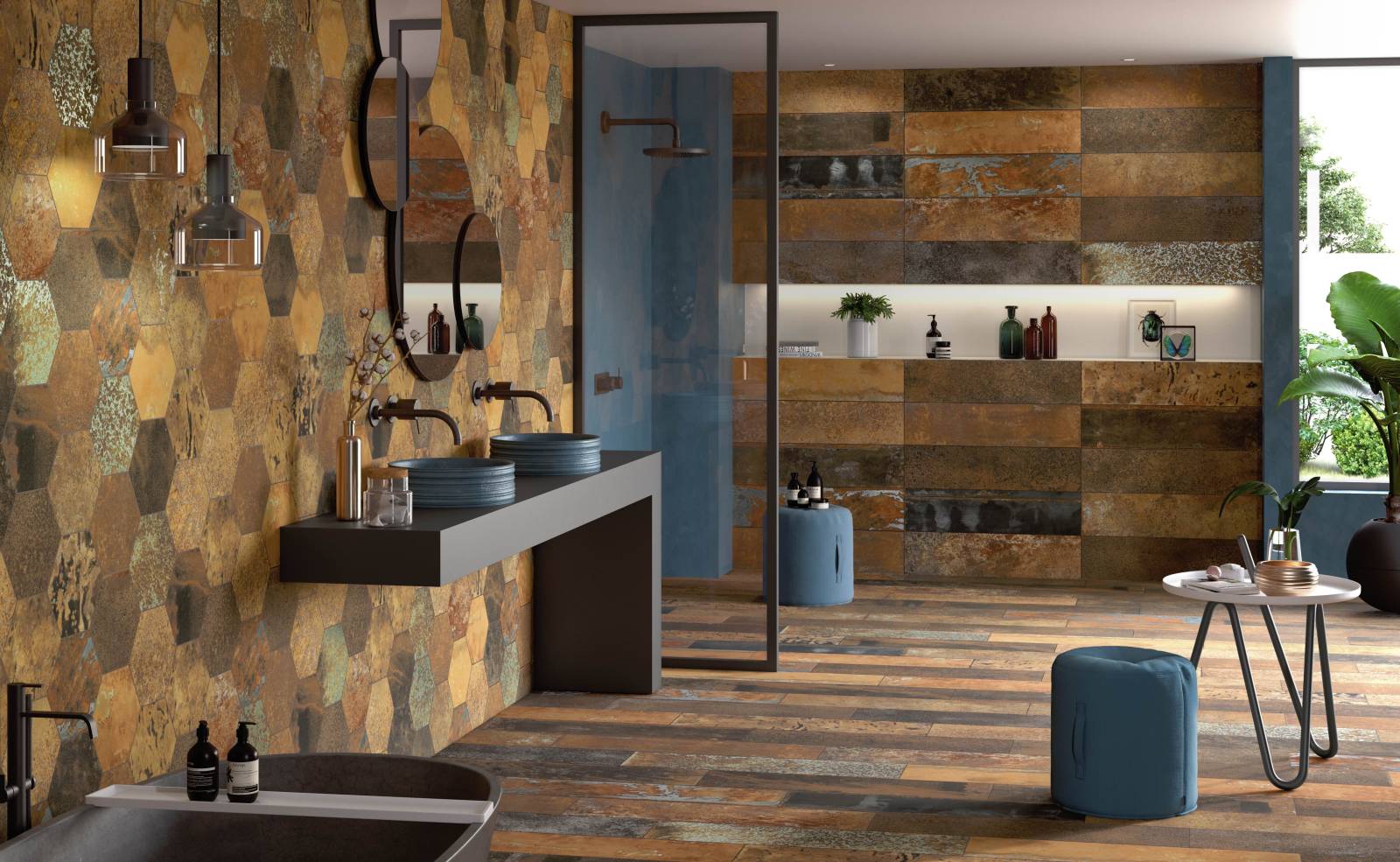 Grès Cérame - Effet Rouillé Industriel