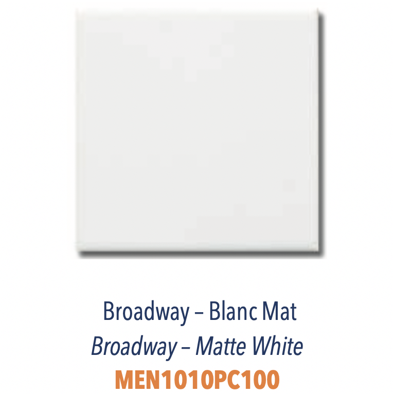 Carreau Plat Broadway Carré Blanc Mat