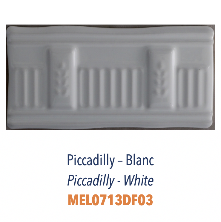 Frise Piccadilly en Relief 3D Blanc