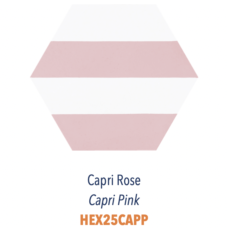 Carreau pour sol et mur forme hexagone en grès cérame facile d'entretien et pratique d'utilisation Capri Rose