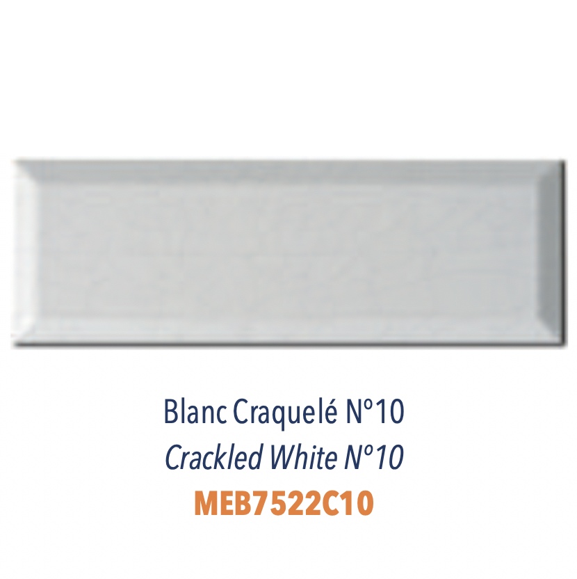 Carreau Metro Biseauté Allongé Blanc Craquelé