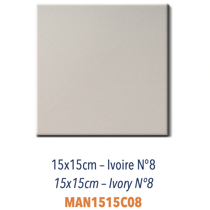 Carreau Céramique Plat 15 x 15 cm Ivoire Brillant