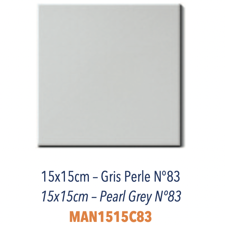 Carreau Céramique Plat 15 x 15 cm Gris Perle Brillant