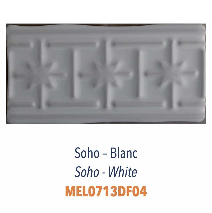 Frise Soho en Relief 3D Blanc