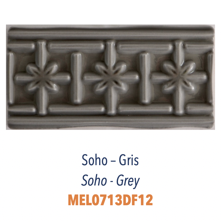 Frise Soho en Relief 3D Gris