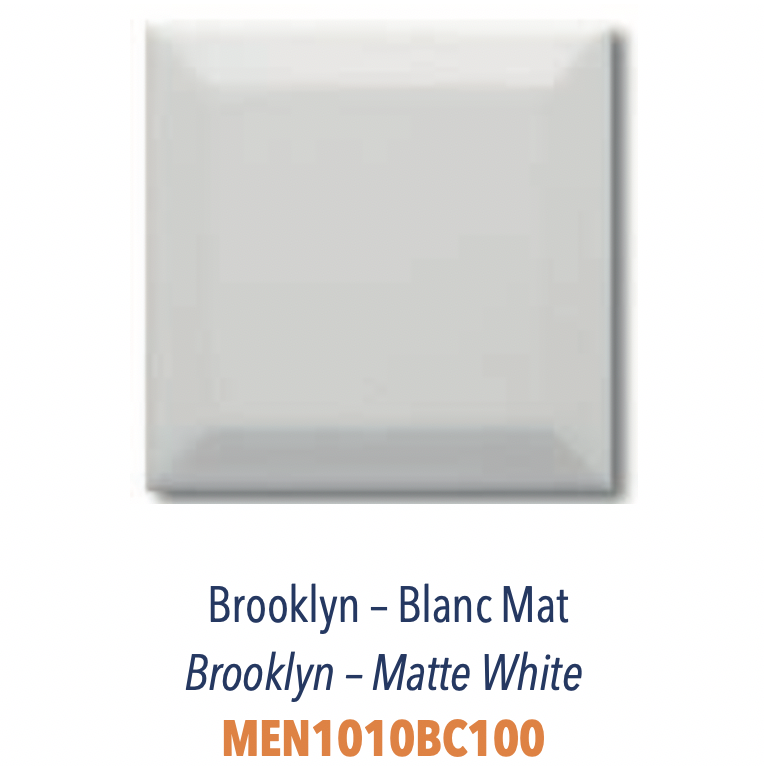 Carreau Biseauté Brooklyn Carré Blanc Mat