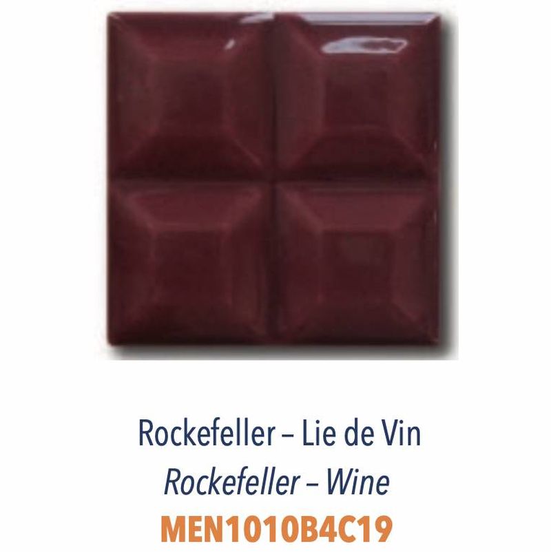 Carreau Rockfeller 3D avec 4 carreaux biseautés Lie de Vin