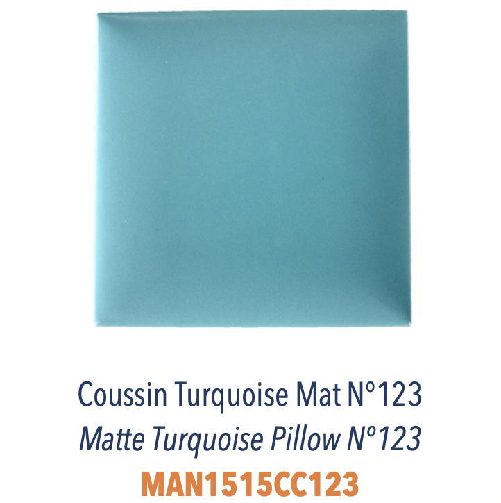 Carreau 3D Coussin Bombé Matelassé Turquoise