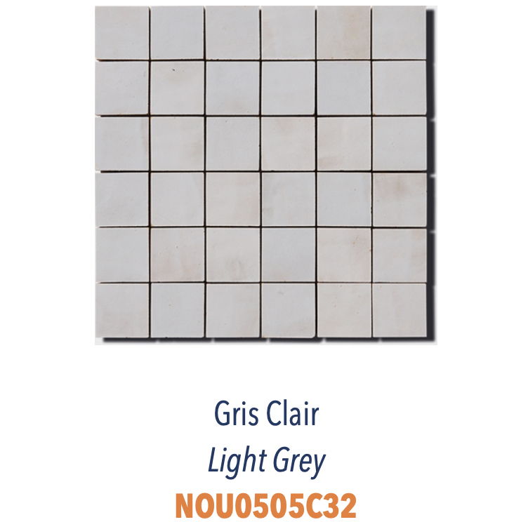 Carreaux Zellige - 5 x 5 cm sur trame