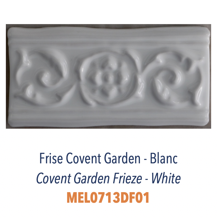 Frise Covent Garden en Relief 3D Blanc