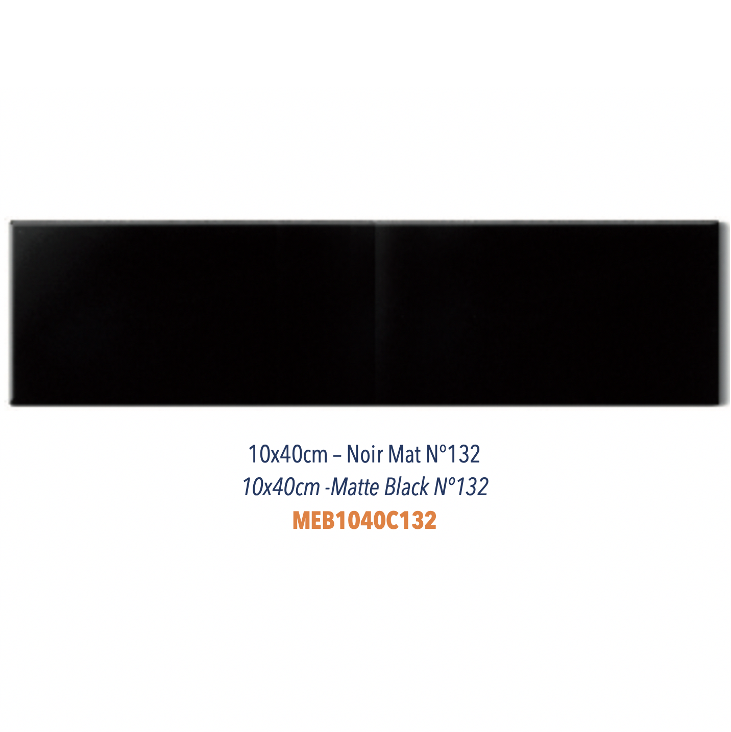 Carreau en céramique faience plat Finition matte Gris Perle Carreau en céramique faience plat Finition matte 10 x 40 cm Noir