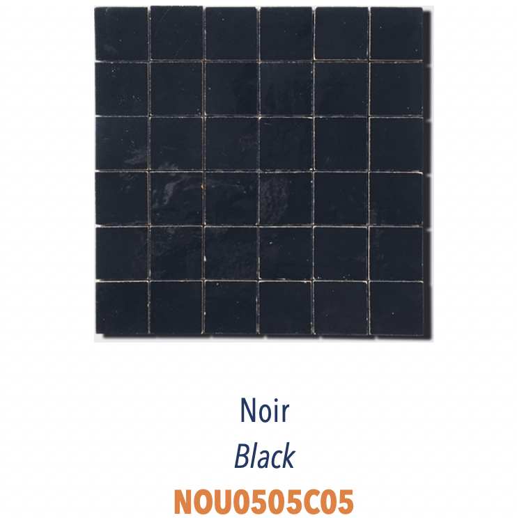 Carreaux Zellige - 5 x 5 cm sur trame