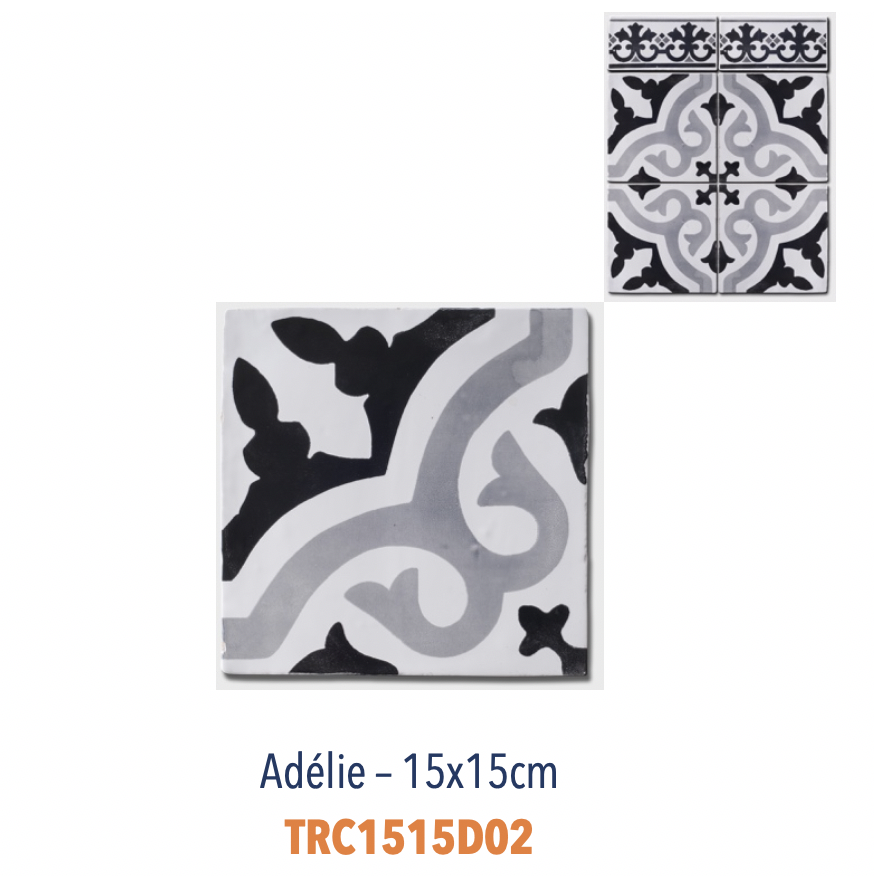 Carreau de faience émaillée sérigraphie à la main décor provencal typique Adélie