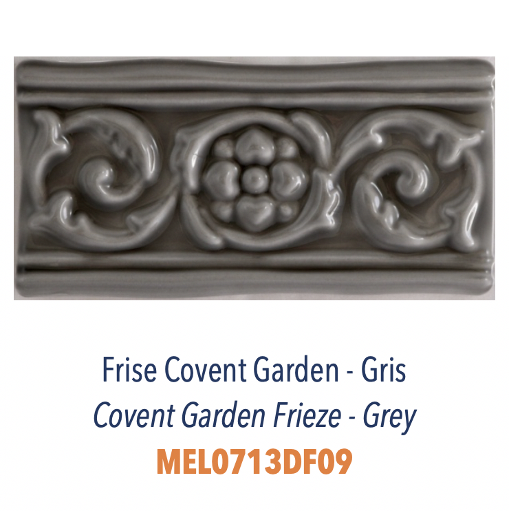 Frise Covent Garden en Relief 3D Gris