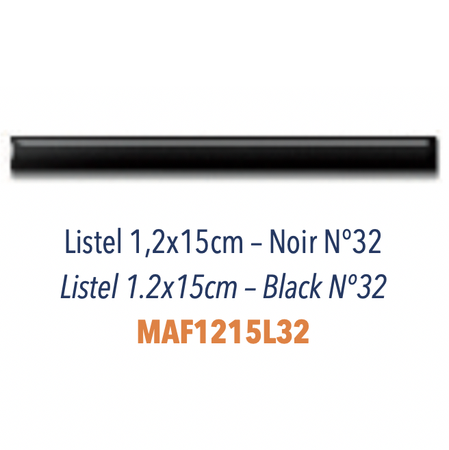 Pièce de finition Listel en céramique Noir