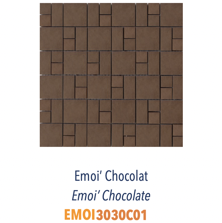 Mosaïque en grès cérame pleine masse très résistant et antidérapant pour usage sol et mur mix de carrés marrons Emoi Chocolat