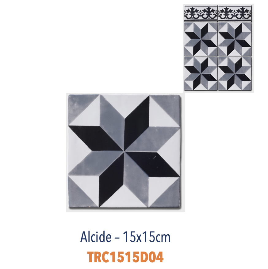 Carreau de faience émaillée sérigraphie à la main décor provencal typique Alcide