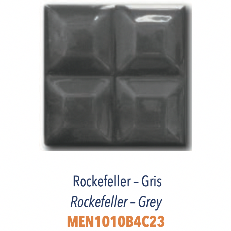 Carreau Rockfeller 3D avec 4 carreaux biseautés Gris