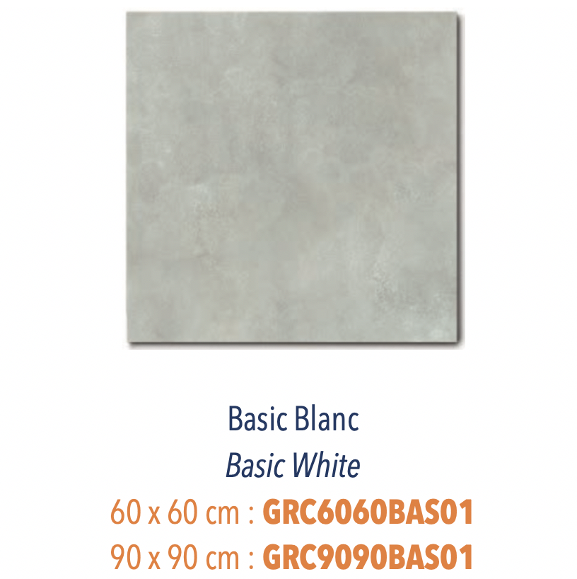 Carreau Grès Cérame Grand Format pour usage intérieur et extérieur au sol et au mur très résistant et pratique Basic Blanc