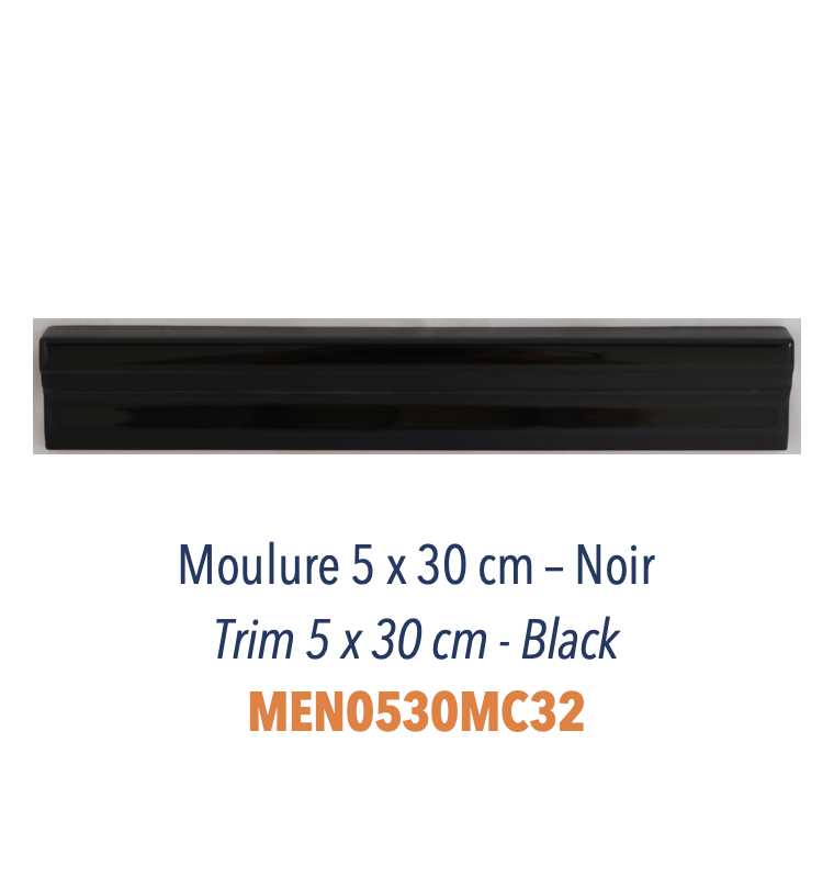 Moulure 5 x 30 cm en céramique Noir
