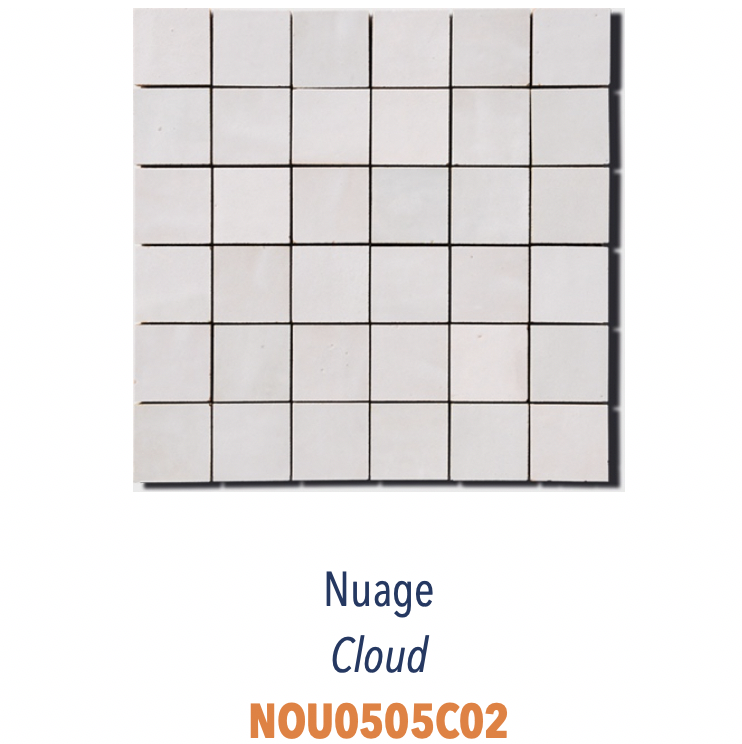 Carreaux Zellige - 5 x 5 cm sur trame