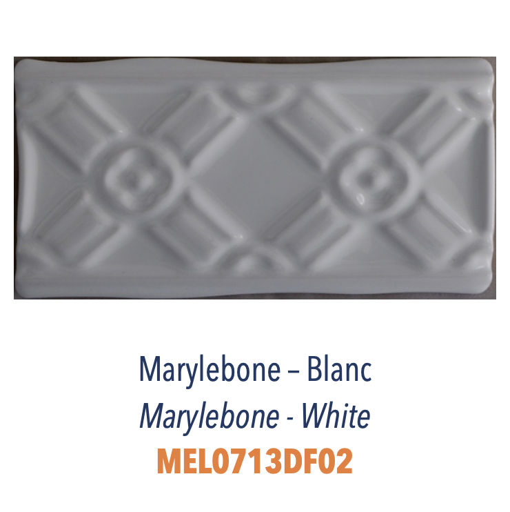 Frise Marylebone en Relief 3D Blanc