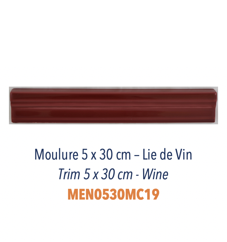 Moulure 5 x 30 cm en céramique Lie de Vin
