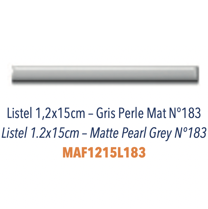 Pièce de finition Listel en céramique Gris Perle Mat