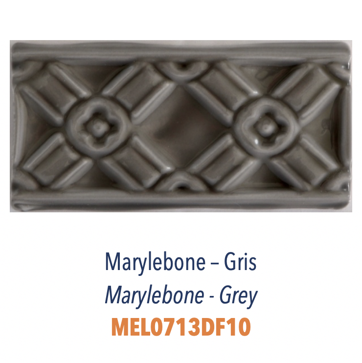 Frise Marylebone en Relief 3D Gris
