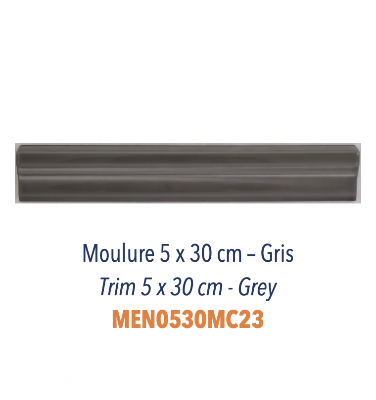 Moulure 5 x 30 cm en céramique Gris