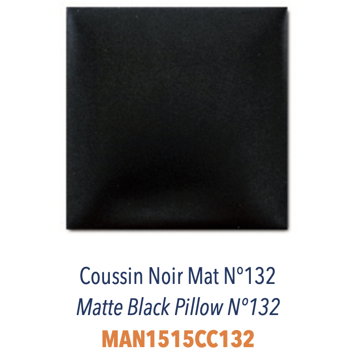 Carreau 3D Coussin Bombé Matelassé Noir Mat