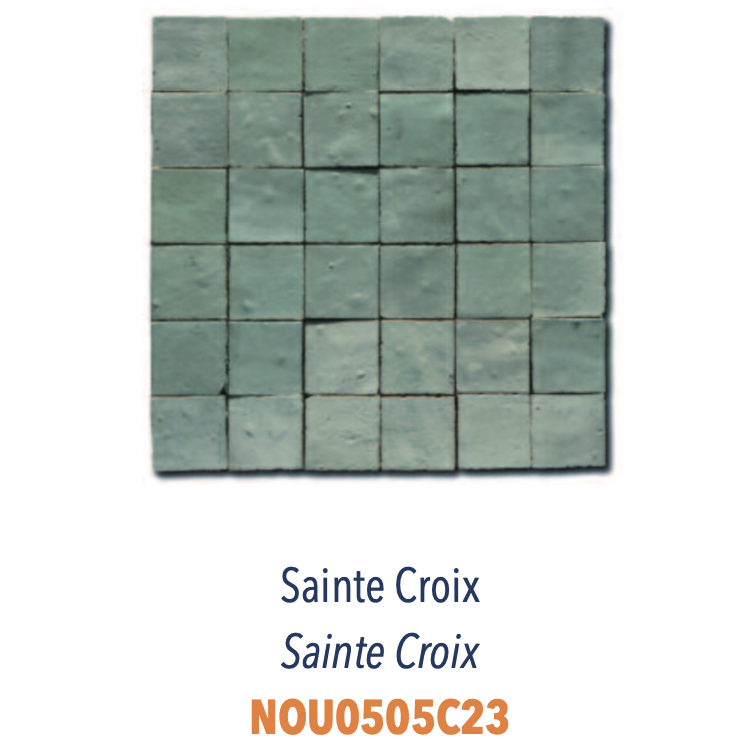 Carreaux Zellige - 5 x 5 cm sur trame