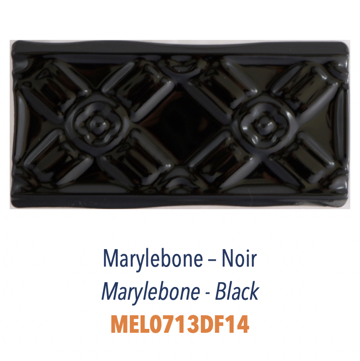 Frise Marylebone en Relief 3D Noir