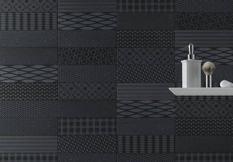 Mur en carreaux Grès Cérame Ying & Yang Noir