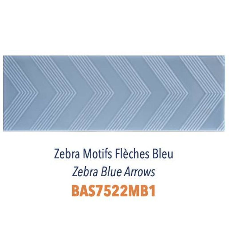 Carreau Zebra Motifs Fèches Bleu
