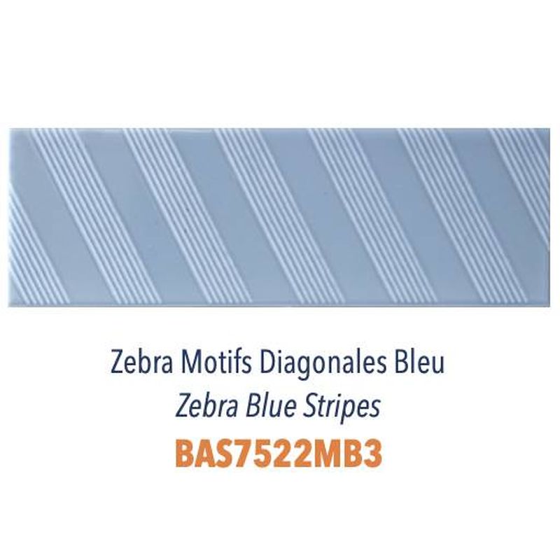 Carreau Zebra Motifs Diagonales Bleu