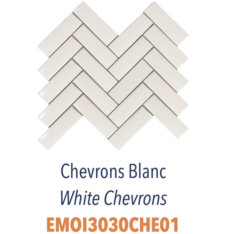 Mosaïques Chevron en grès cérame émaillé
