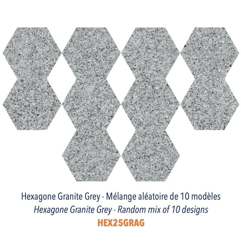 Hexagones Granite - Les antidérapants R11 tendances