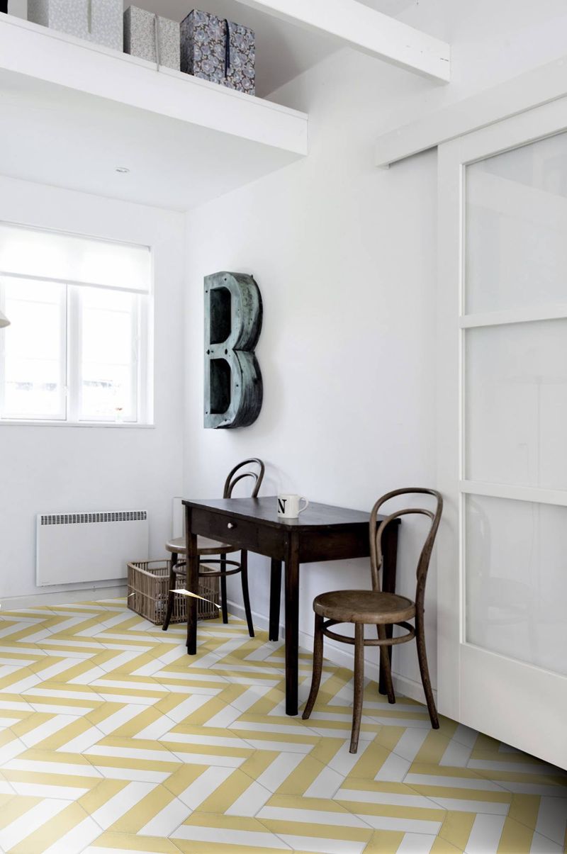 Sol de cuisine en carreaux hexagones grès cérame Capri Yellow