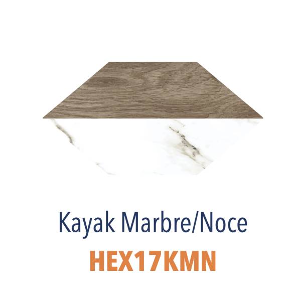 Grès Cérame - Hexagones & Kayak Effet Marbre et Bois