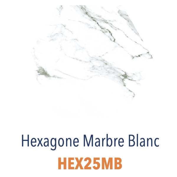 Grès Cérame - Hexagones & Kayak Effet Marbre et Bois
