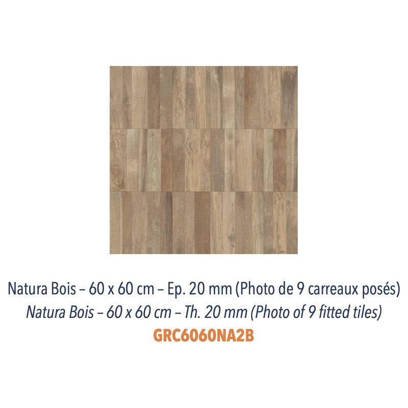 Natura - Carreaux extérieur antidérapants - 2 cm d'épaisseur