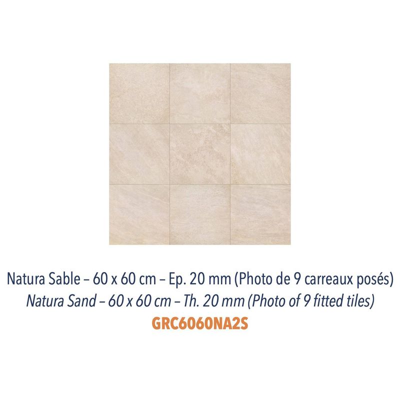 Natura - Carreaux extérieur antidérapants - 2 cm d'épaisseur