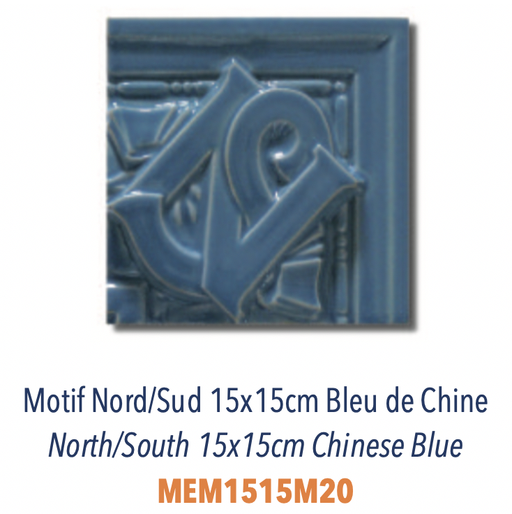 Angle Motif Nord/Sud Bleu de Chine