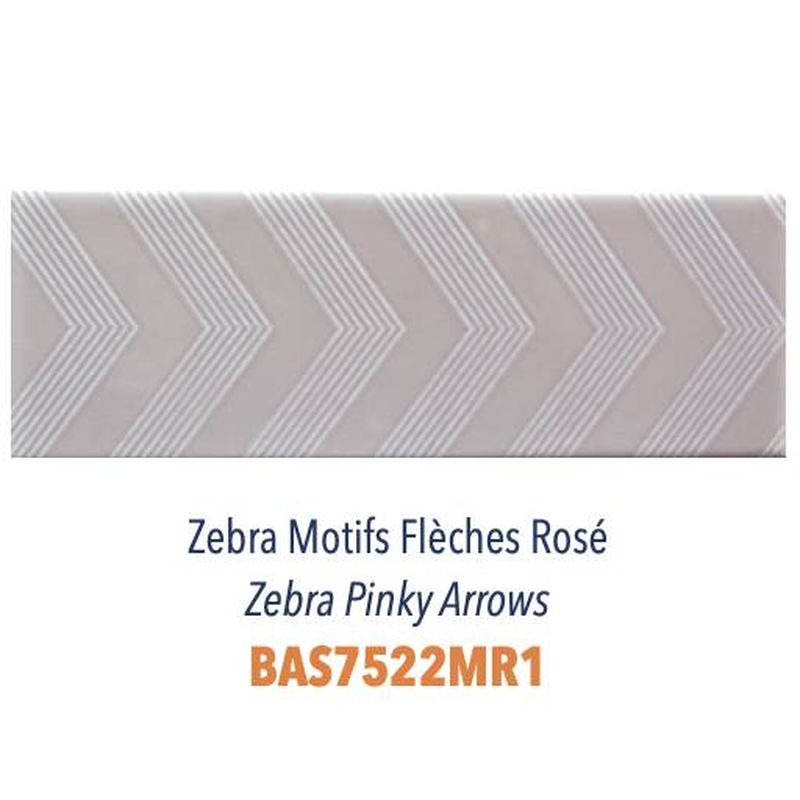 Carreau Zebra Motifs Flèches Rosé