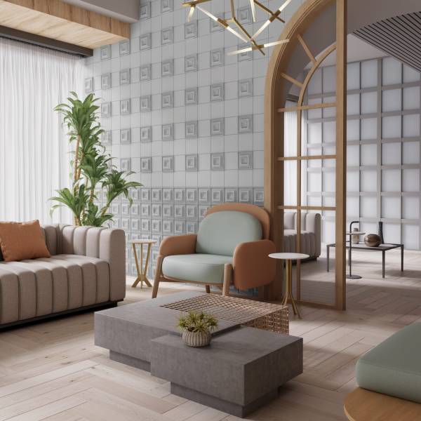 Initiales DC - Notre gamme signature de carreaux oeuvre d'art en béton