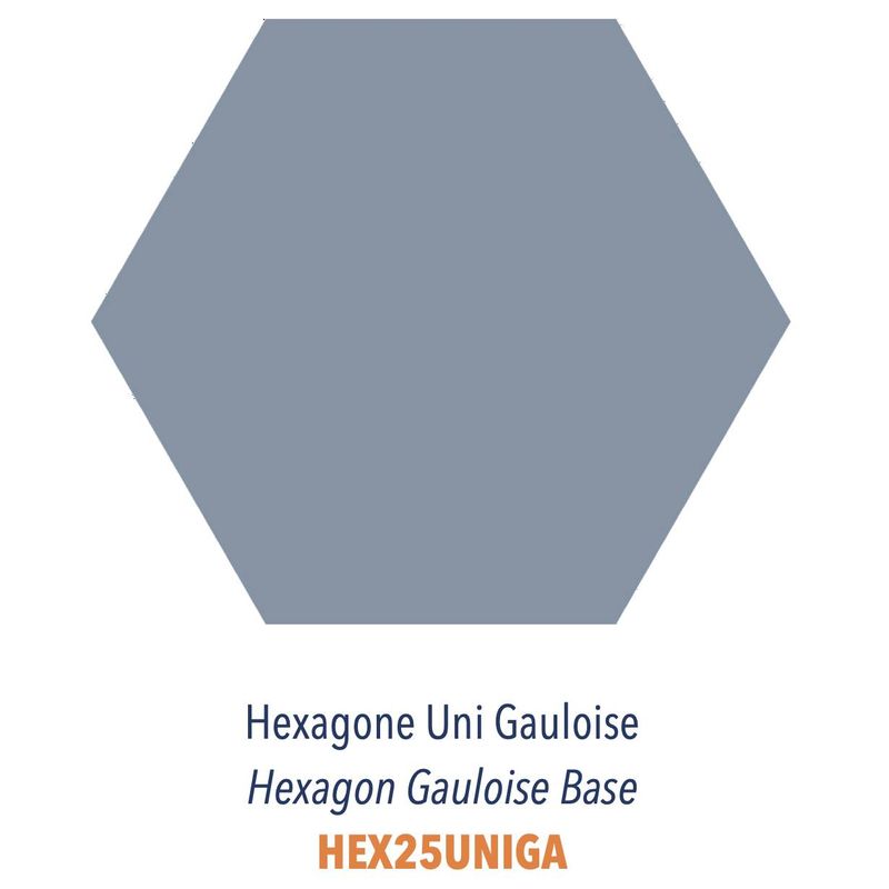 Carreau pour sol et mur forme hexagone en grès cérame facile d'entretien et pratique d'utilisation Uni Bleu Foncé Gauloise