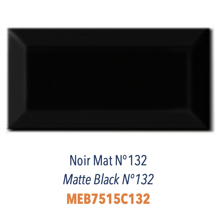 Carreau Metro Biseauté Noir Mat